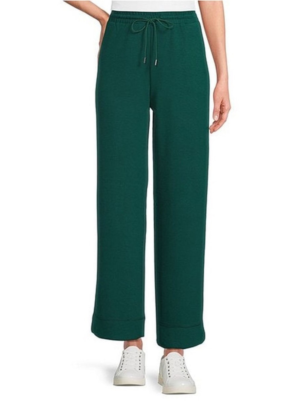 Westbound Wide-Leg Drawstring Pants in Forest Green